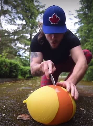 Water balloons being cracked open
