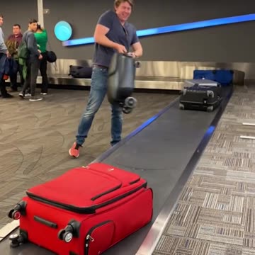 My BF bought a suitcase that turns into a scooter..
