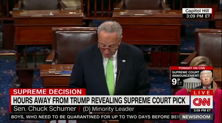 Schumer whines that Trump did not consult with Dems for SCOTUS pick