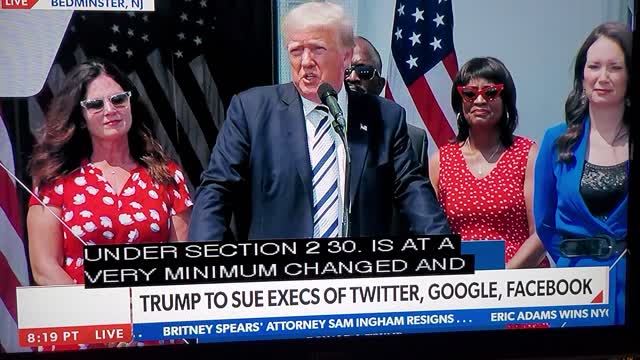 PRESIDENT TRUMP TO SUE GOOGLE AND FACEBOOK