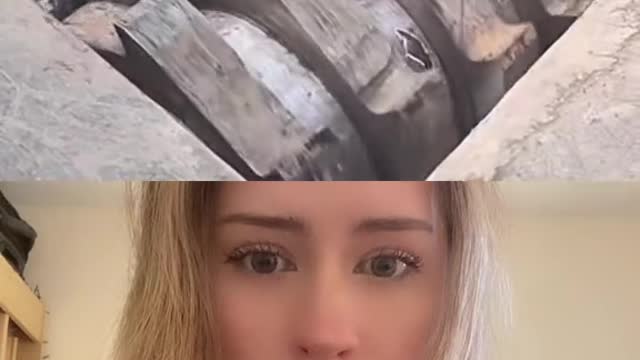 pretty girl reaction on weird video