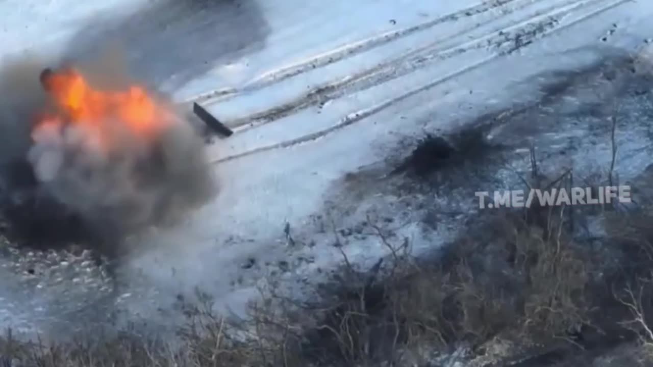 Russian APC Smashed by an ATGM from Near Point Blank Range