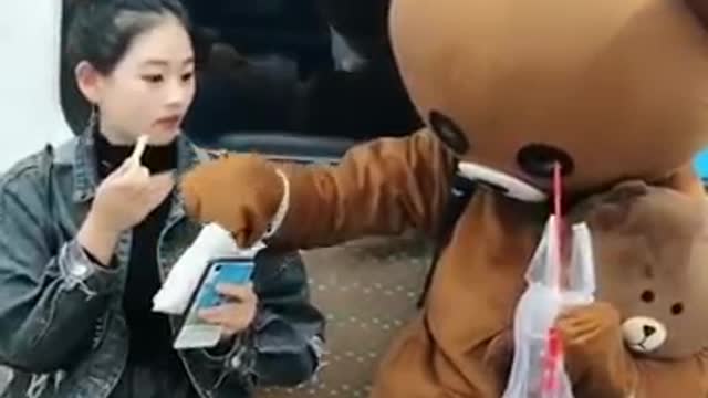 Cute bear video 2 in Tik Tok China