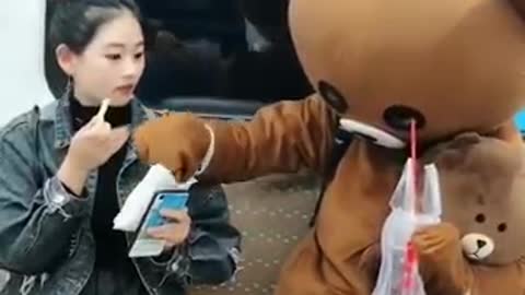 Cute bear video 2 in Tik Tok China