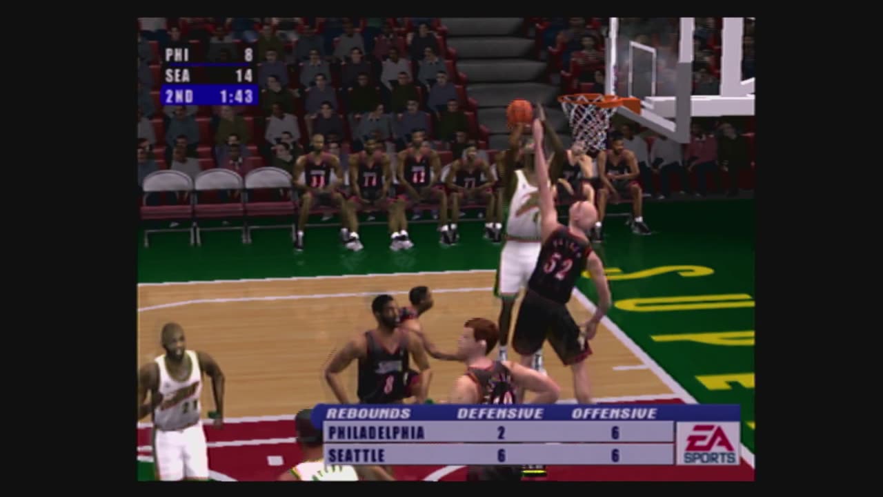 NBA Live 2001 (Ps2) Philadelphia 76ers vs Seattle Supersonics Part2