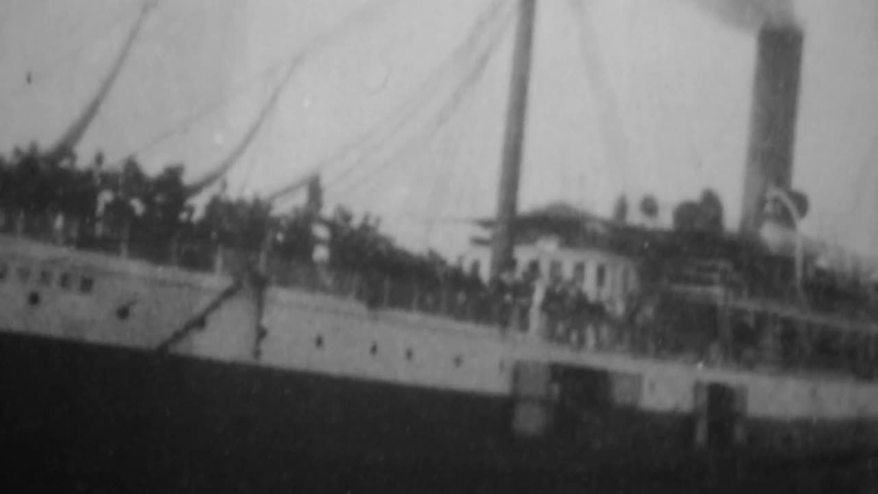 Steamship "Queen" Leaving Dock (1897 Original Black & White Film)