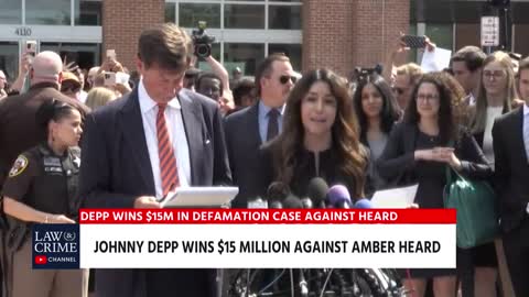 Johnny Depp's legal team gives a statement after winning defamation case against Amber Heard