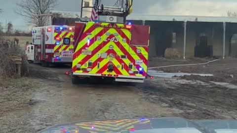 Fire at abandoned job site