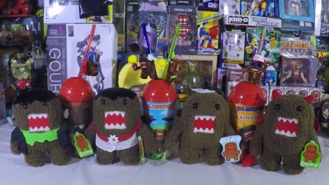 7-Eleven Slurpee Domo kun Halloween plush, cups and straws (2009)