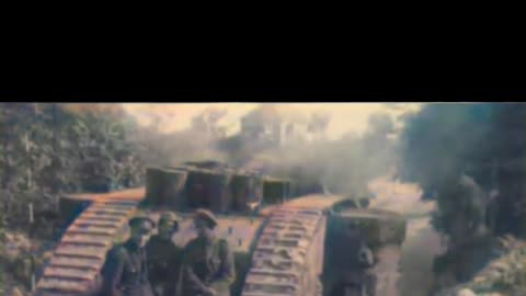 Early British Mark Vin WW1 1918 glimpse #Colourized footage🇬🇧 🏢 🎥