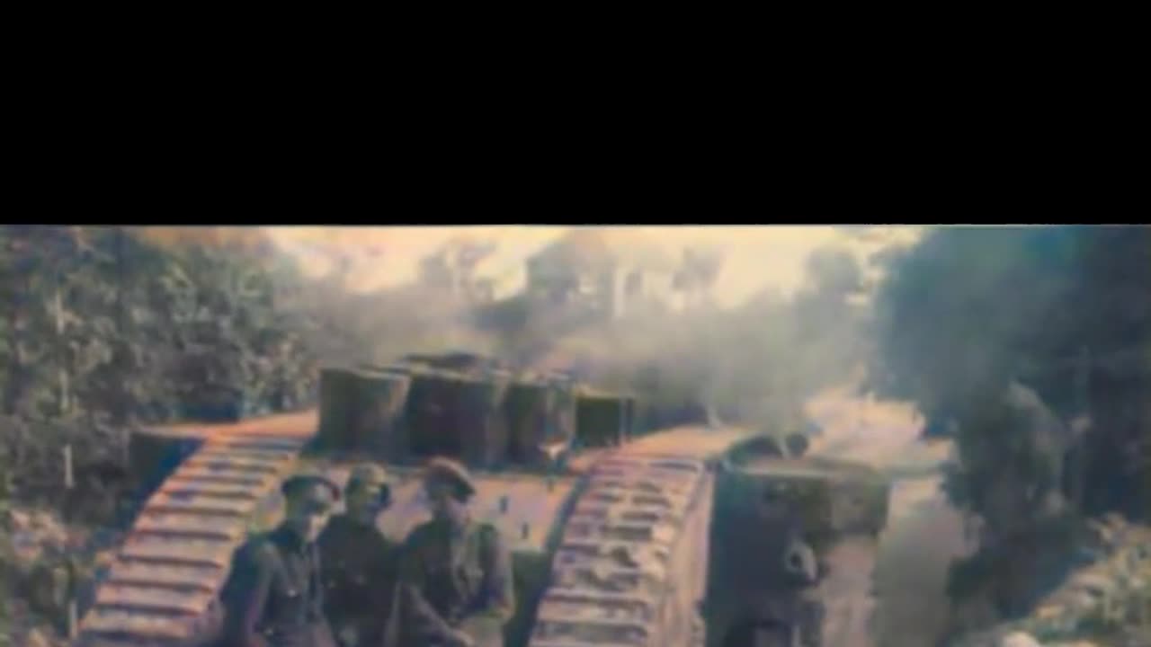 Early British Mark Vin WW1 1918 glimpse #Colourized footage🇬🇧 🏢 🎥