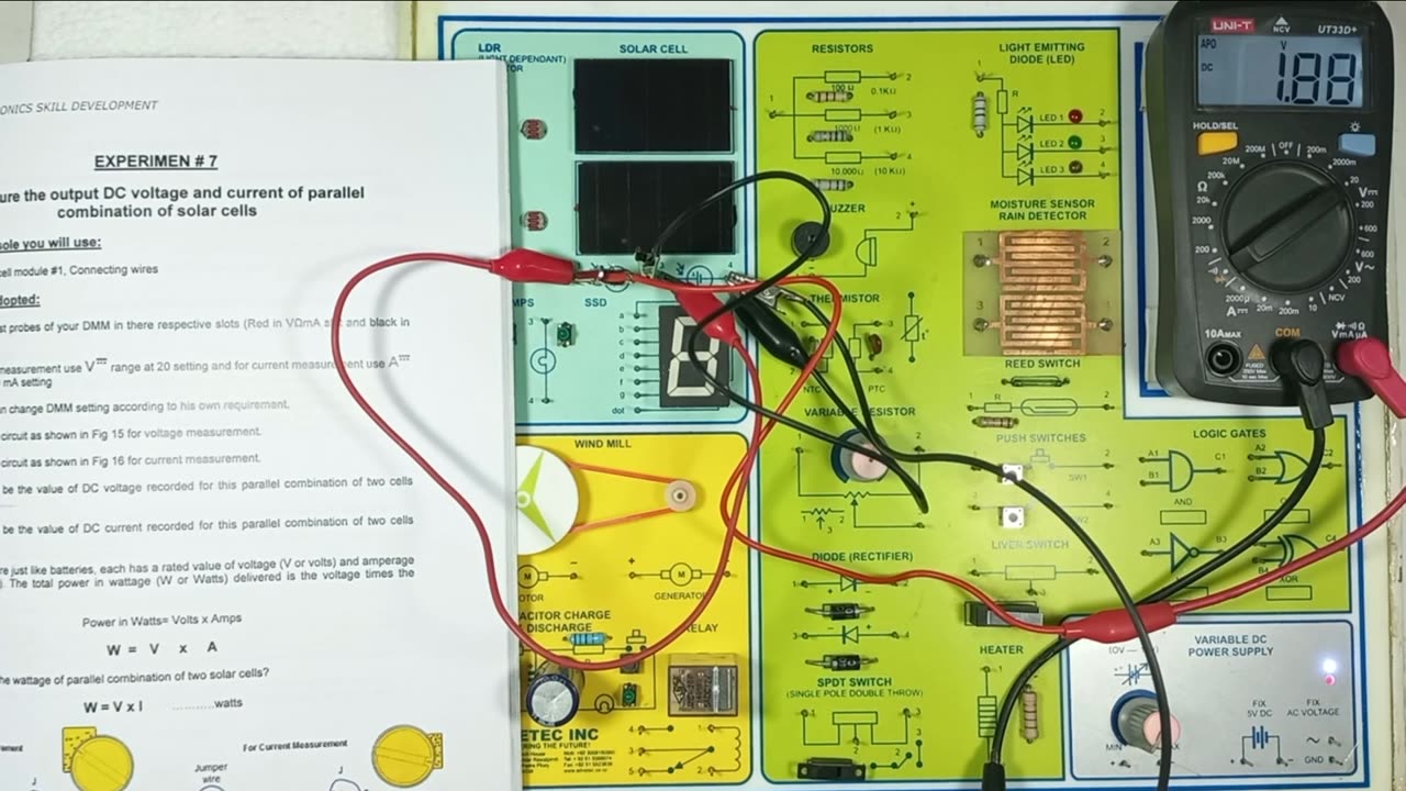 Solar cell Voltage and current in parallel combination | Solar cell Volt and current in parallel