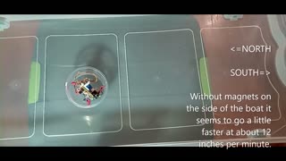 Earth Field Magnetic Boat with 180 Degree Servo with and without Small Magnets On Side