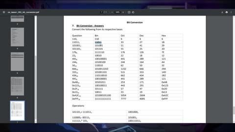 Change of Bases / Bit Conversion notes