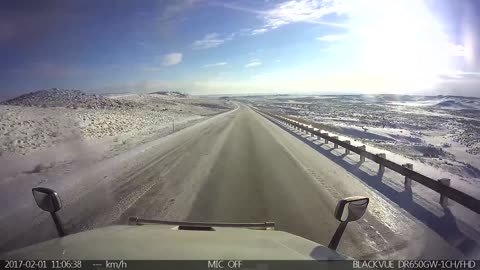 This First-Person View Of A Semi Rolling Down An Icy Mountain Should Be A PSA