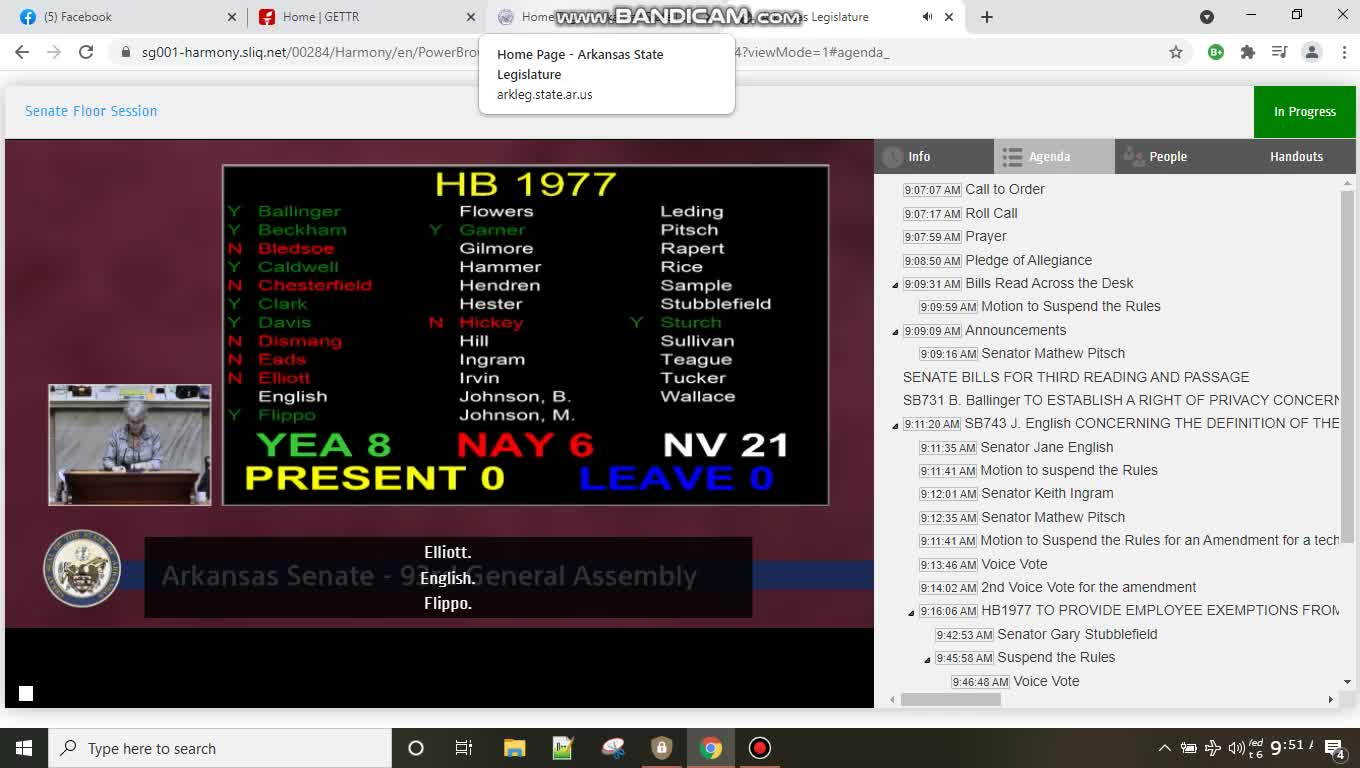 Medical Freedom Bill HB1977. vote passes, but emergency clause fails. 90 days before jobs failed