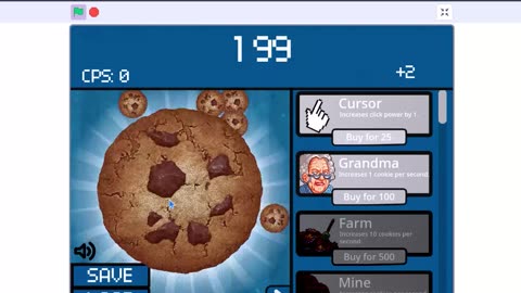 I play cookie clickers on scratch