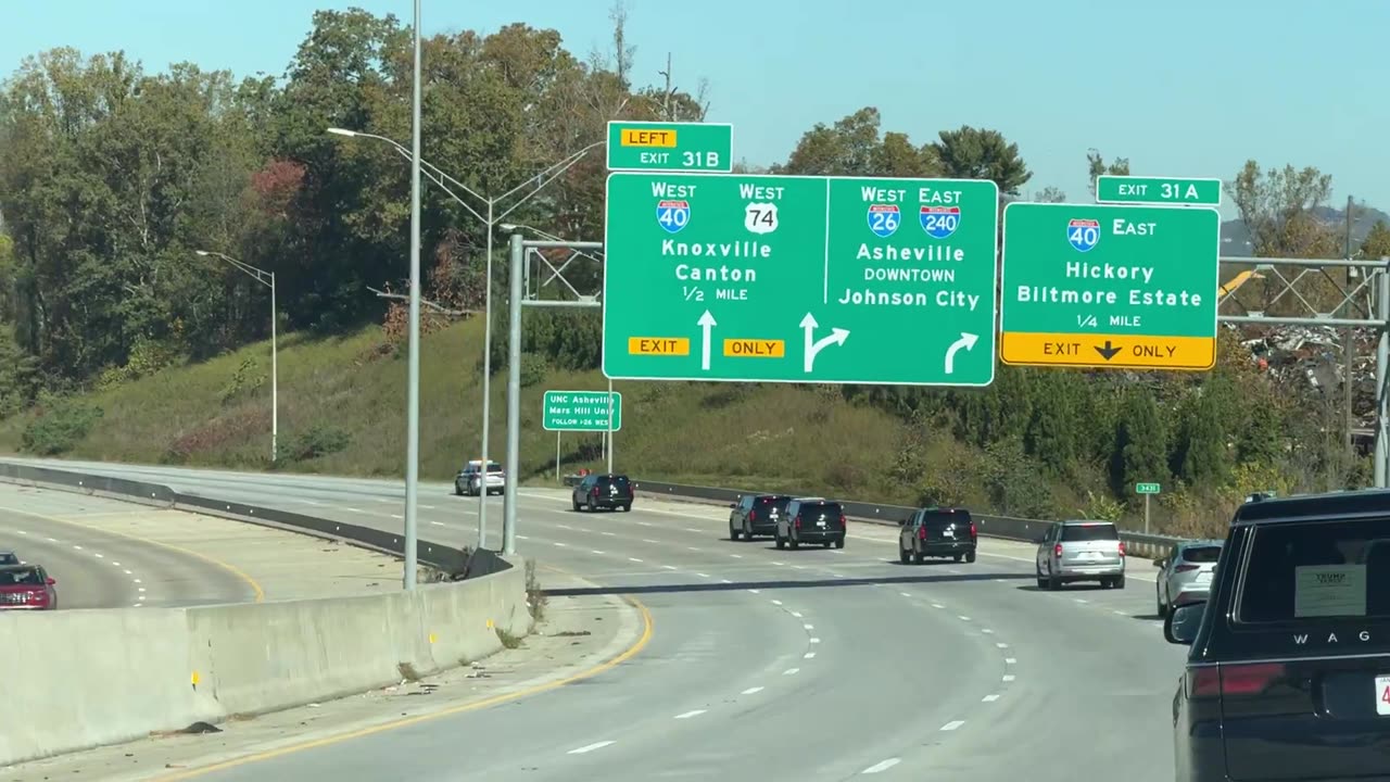 TRUMP EN ROUTE TO ASHEVILLE, NC