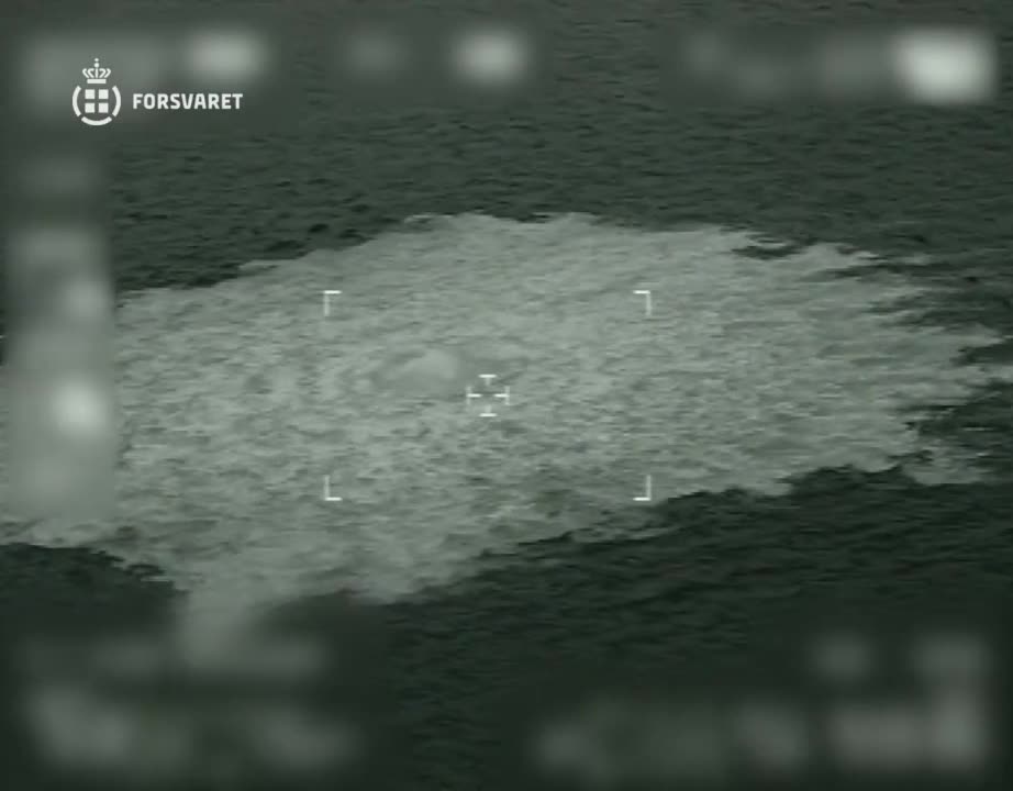 The Danish armed forces published footage from the leak of the damaged Nord Stream pipeline.