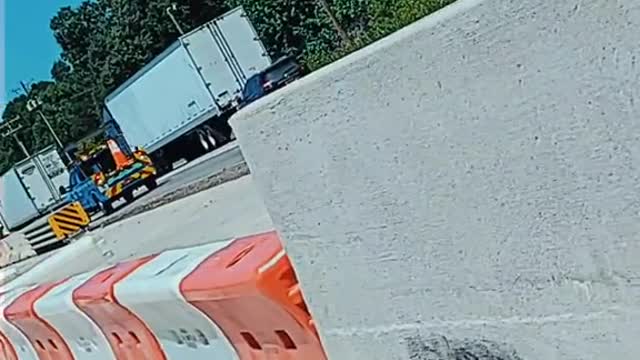 Impatient Man Moves Highway Barrier