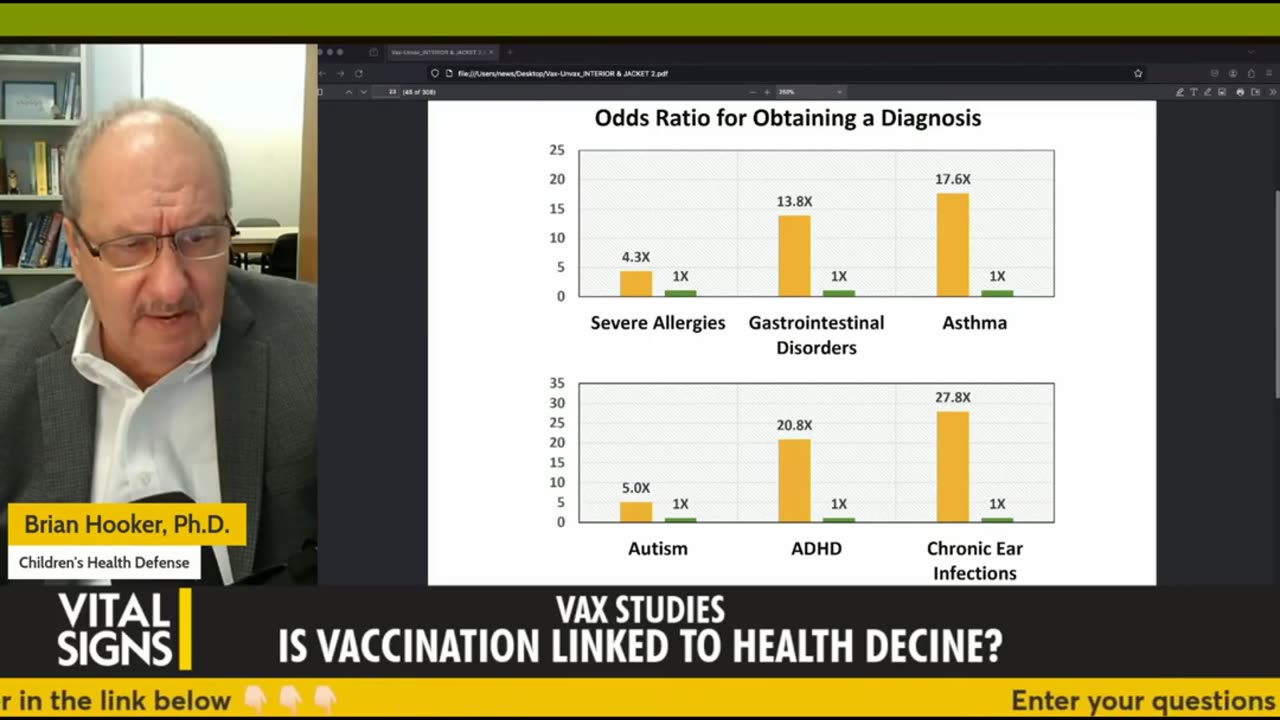 The rate of autism was ten times higher in the vaccinated compared to the unvaccinated.