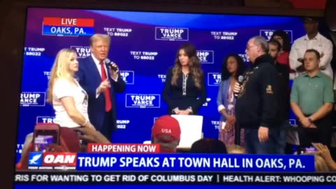 🦅 OANN Donald Trump & governor christy Noem hold town hall in Oaks Pennsylvania Monday 07:17 pm