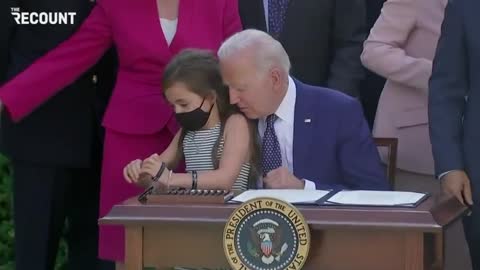 Shameful: Known Creeper Joe Biden Decides to Breath Down Little Girl's Neck...