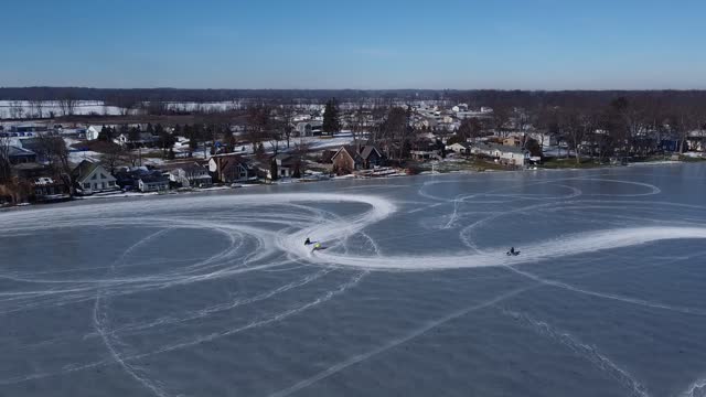 Motorcycle Ice Racing on Gun Lake