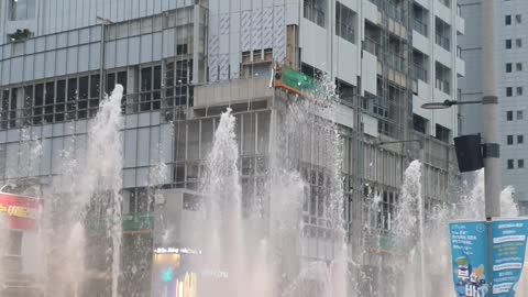 Road fountain in Busan, South Korea