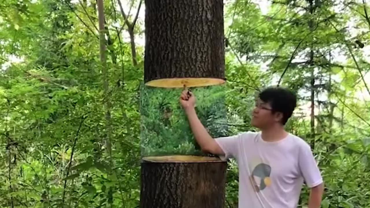 Blending trees with their background using a painting brush