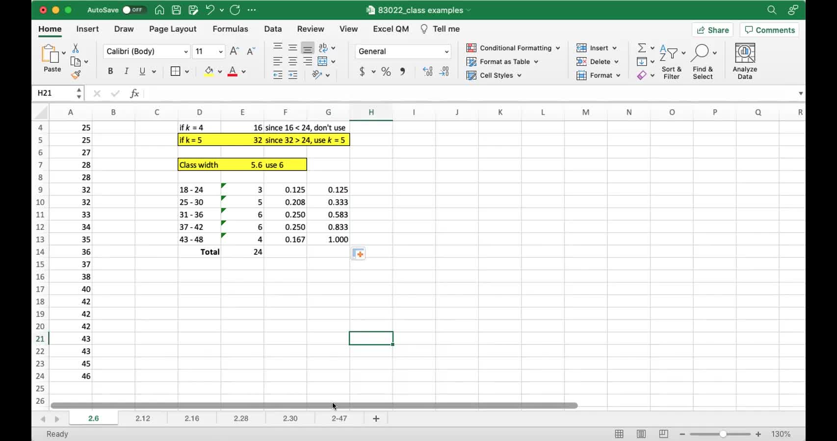 BUS3320-003 Chapter 2 Descriptive Statistics Problems