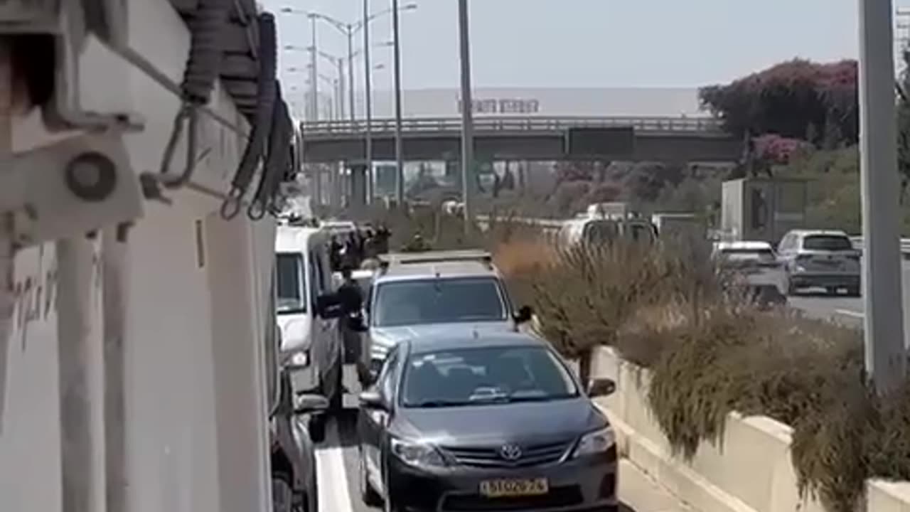 An unusual security incident on Route 6 (a main highway in Israel): a vehicle