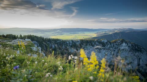 Clouds Mountains Panorama Outdoor Sunset Summer HQ