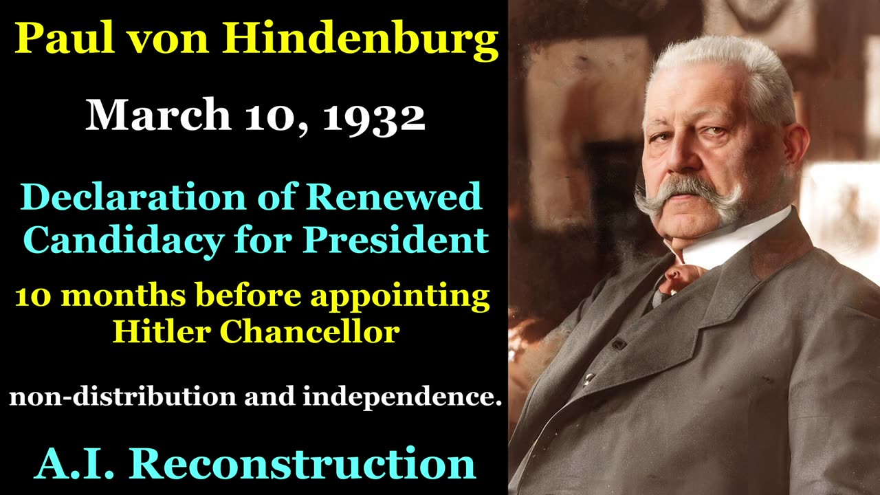 Paul von Hindenburg - In English AI reconstruction