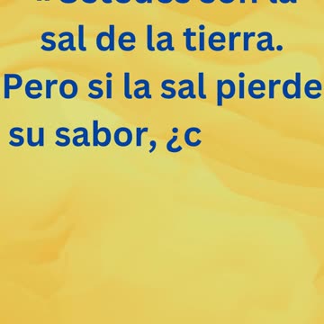 "La Sal de la Tierra" Mateo 5:13.