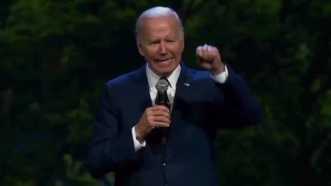 What is the usurper Joe Biden talking about? Why is he screaming like this?