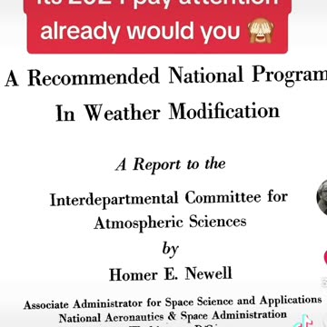 A Recommended National Program In Weather Modification