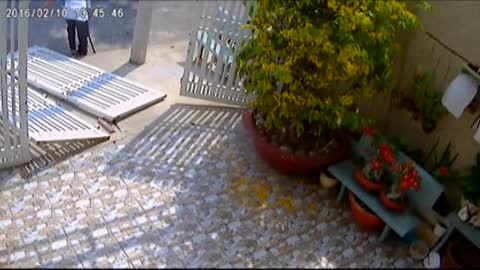 Thieves broke doors, broken leg