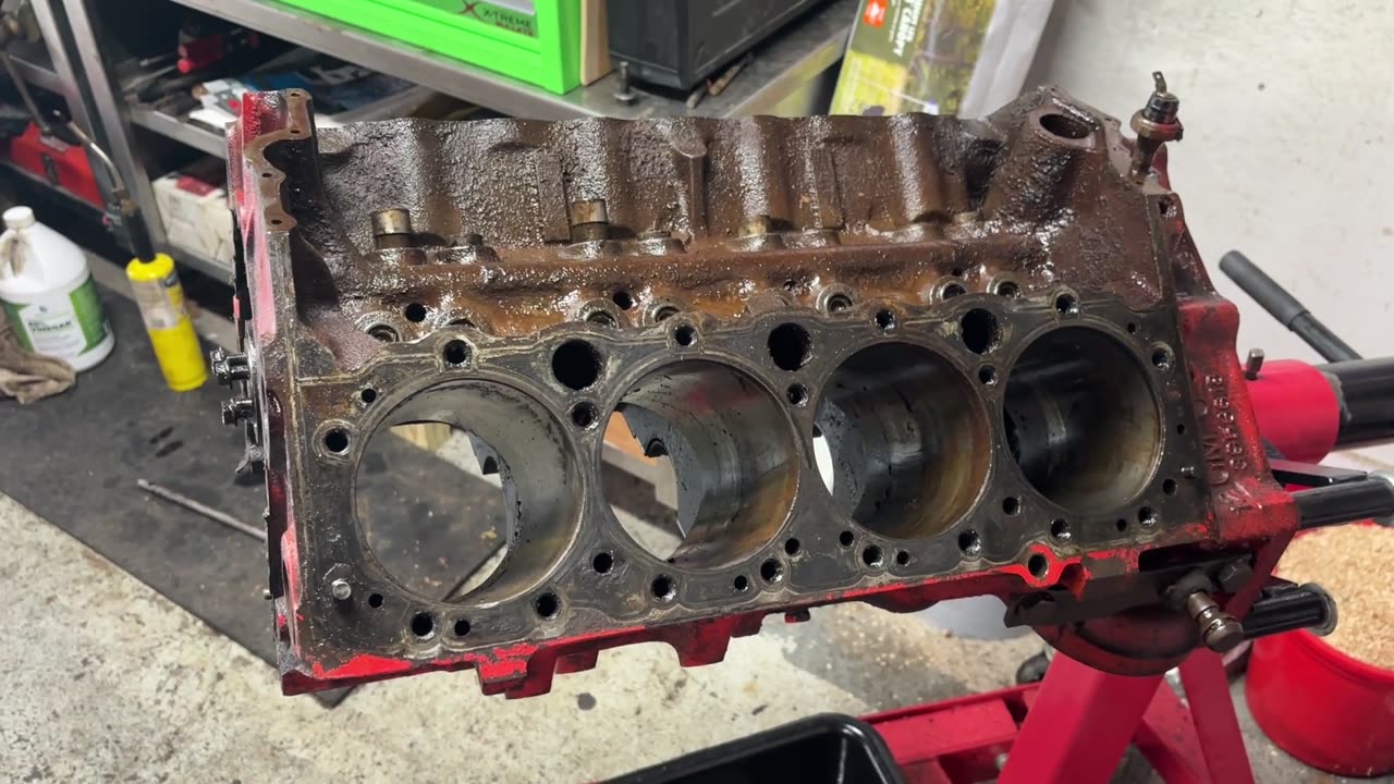 Chevy 327 Pistons Removed Successfully