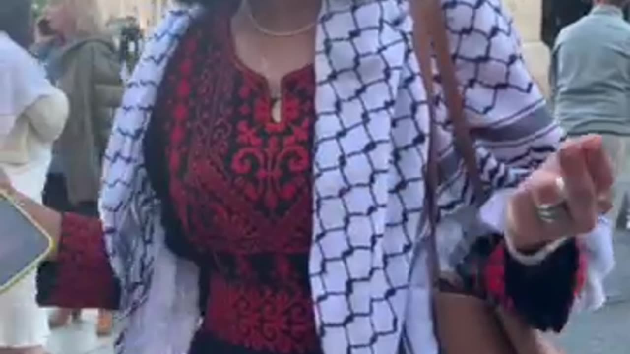 Macron’s NAZI police just fined a woman in Lyon, France, for the ‘crime’ of wearing a keffiyeh.