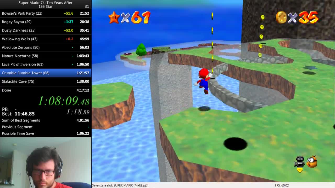 Super Mario 74 Ten Years After 155 Star Attempts (6/29/2022)