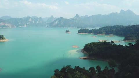 Beautiful beach surrounded by nature seen from above