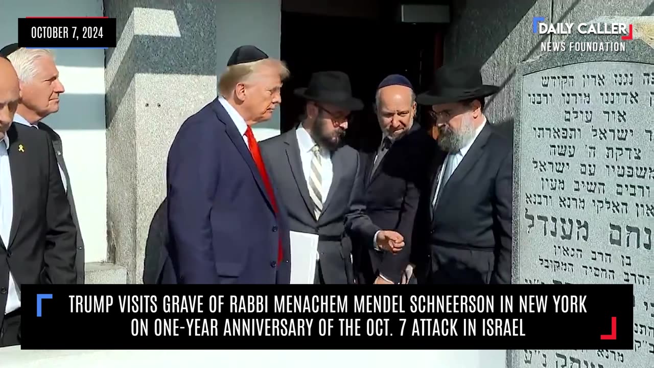 Trump Visits Grave Of Rabbi On One-Year Anniversary Of Oct. 7