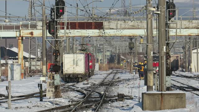 Freight train arriving to Hakodate