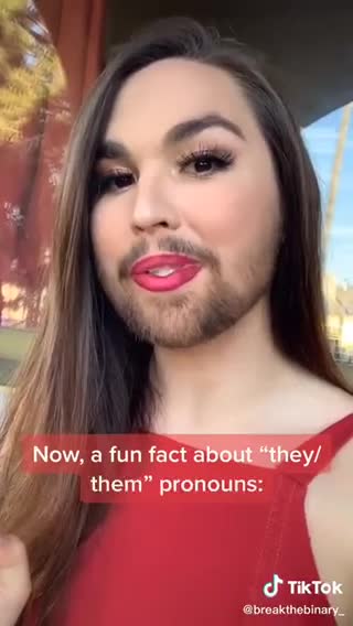 Bearded Woman gives pronoun lesson 😂😂😂
