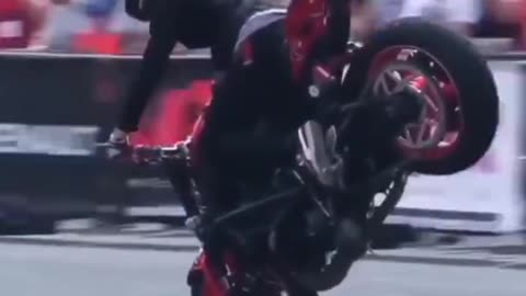 Girl bike stunts