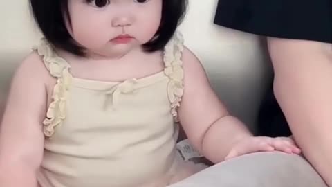 Cute baby girl Nice hair cut