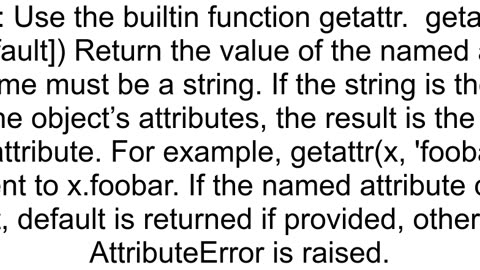 Python string to attribute
