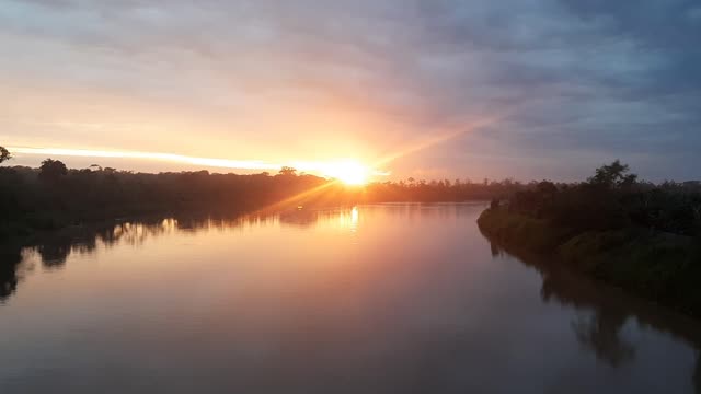 Calm and refreshing sunset