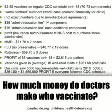 How much money are doctors making by vaccinating people?